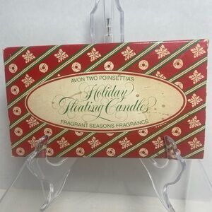 Vintage Avon 1983 Holiday floating candles Holly Berry NIB